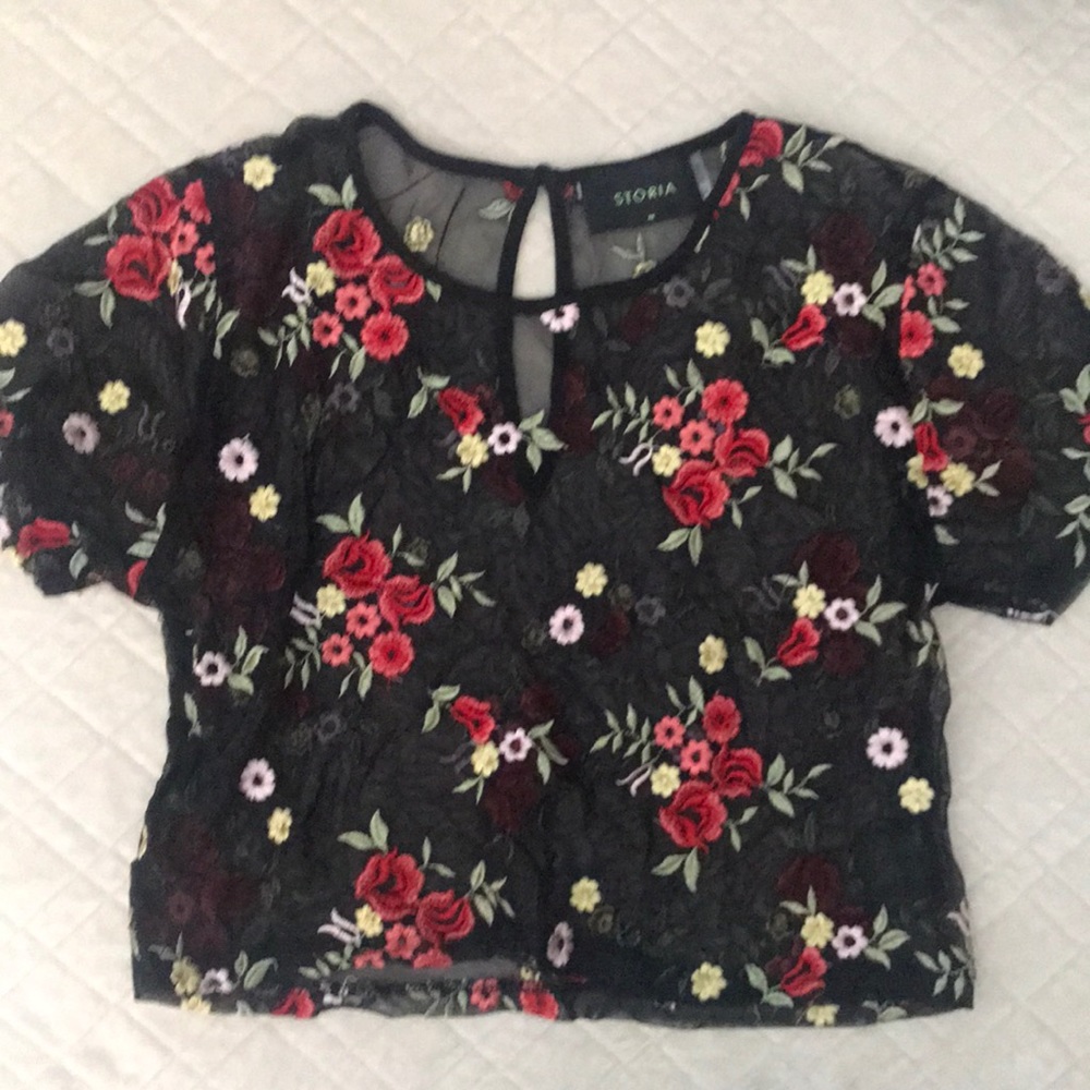 Embroidered Floral Top